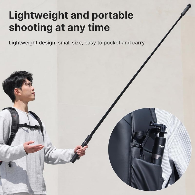 jusmo 59in Invisible Selfie Stick Tripod for Insta360 X5/X4/X3/ONE X2/GO 3s/DJI Osmo 360, ULANZI TT52 Extension Pole Adjustable Waterproof Handle Grip for GoPro, DJI Osmo Pocket 3 Action 5 Pro/4 - Image 4